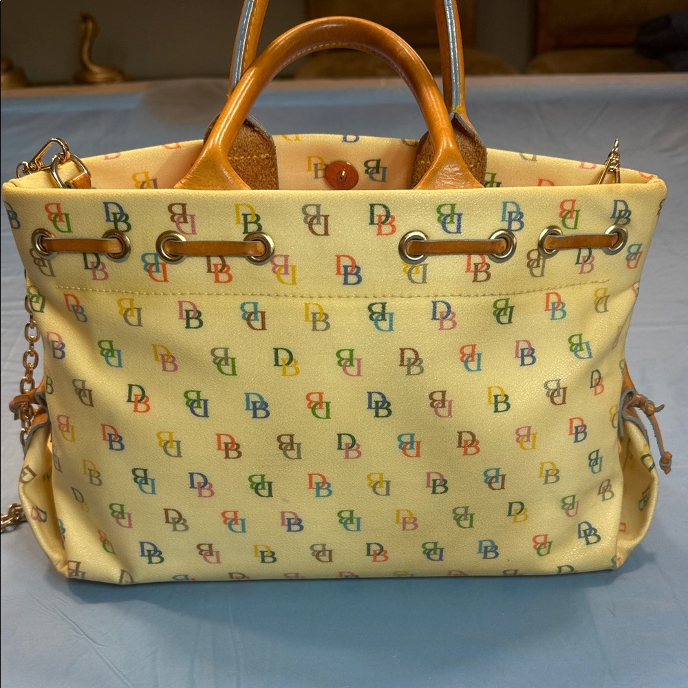 Dooney & Bourke Yellow Multicolor Tote with tassel - Picture 6 of 11